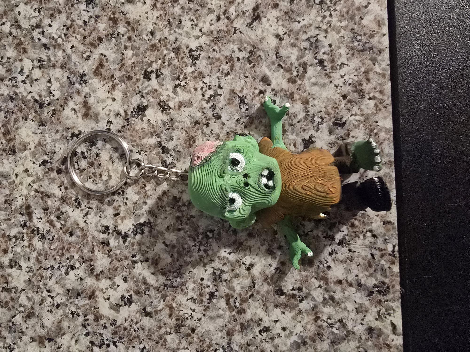 Painted Zombie Keychain